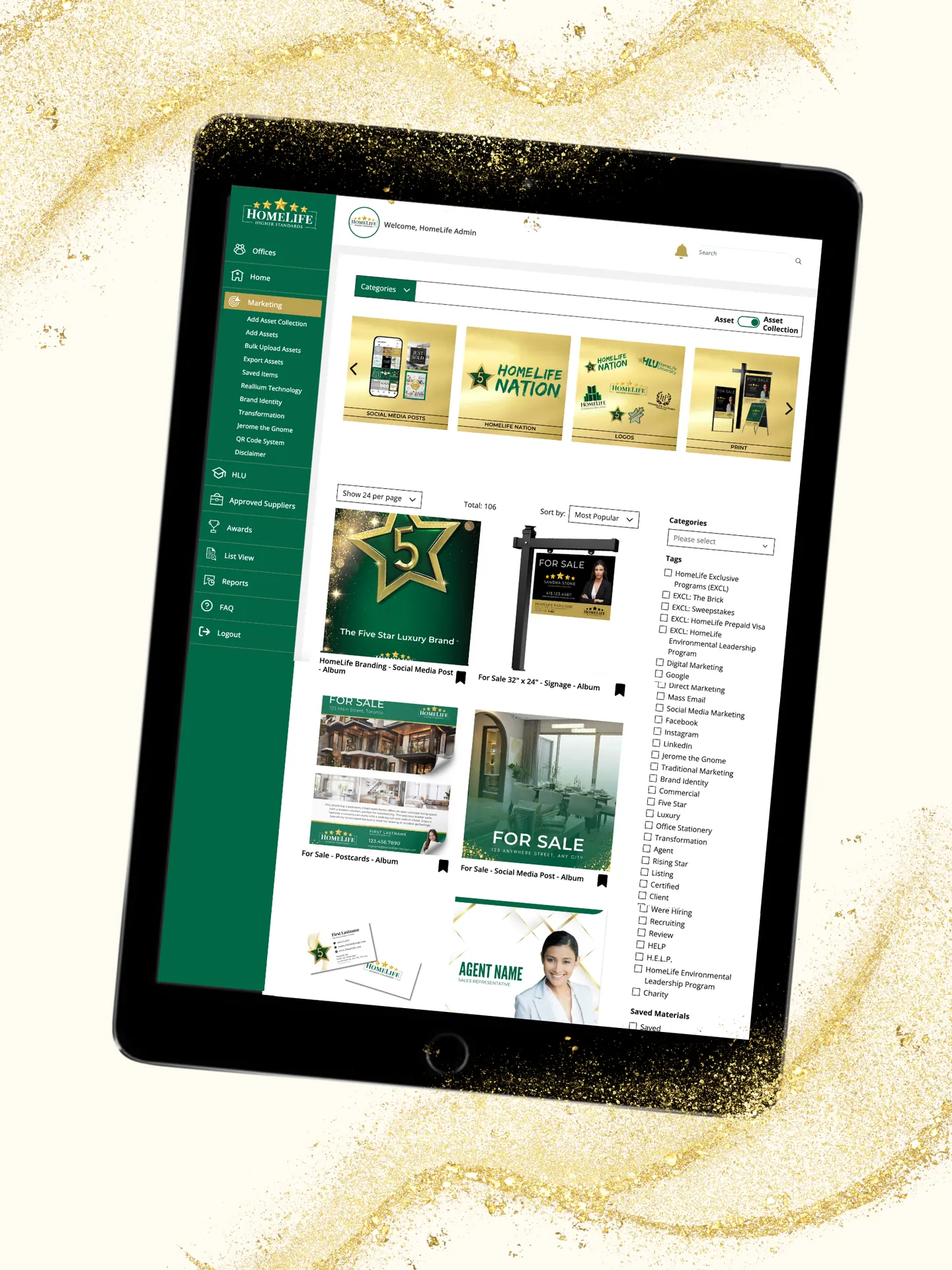 The HomeLife Resource Centre displayed on a tablet