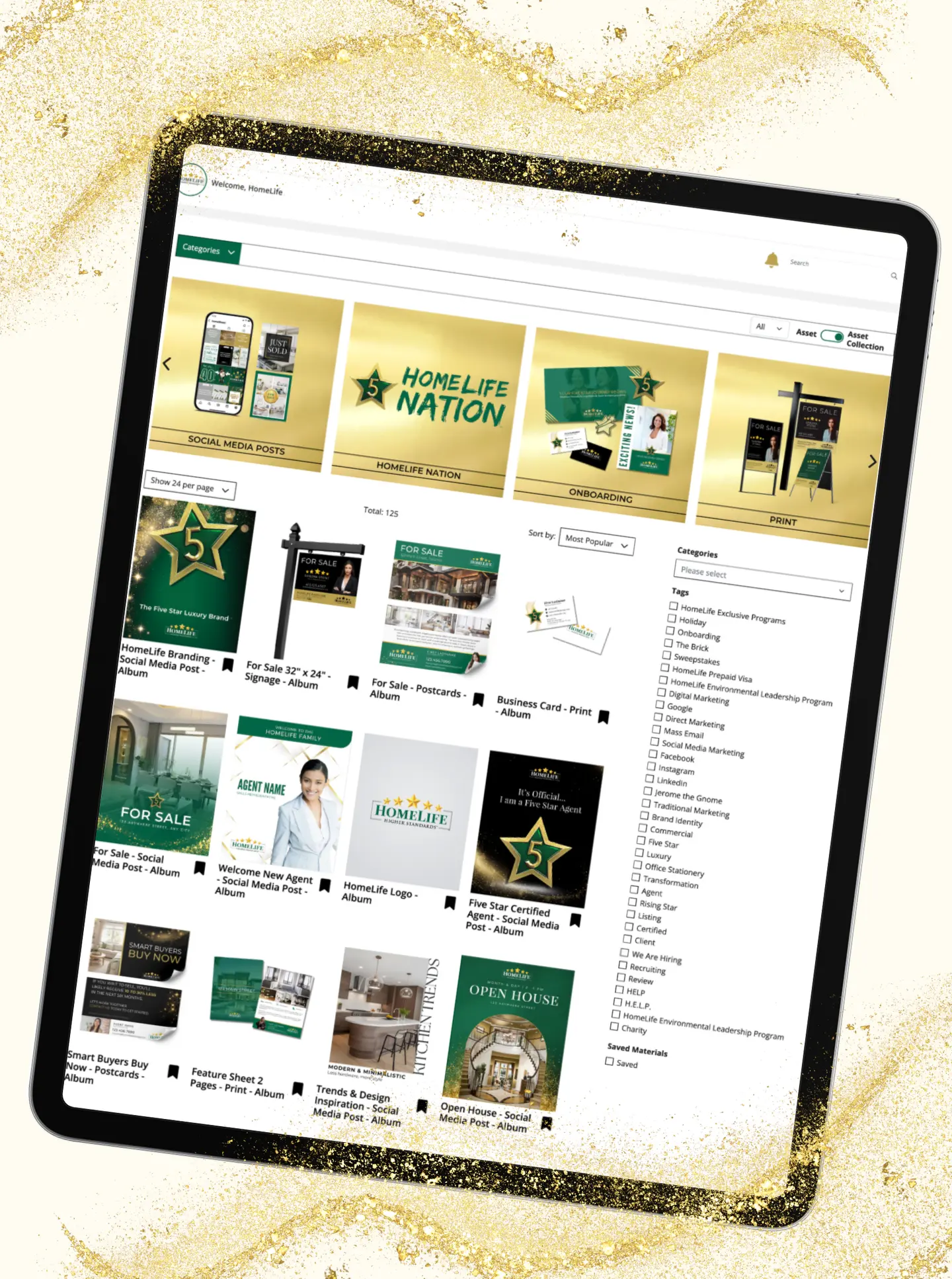 The HomeLife Resource Centre displayed on a tablet