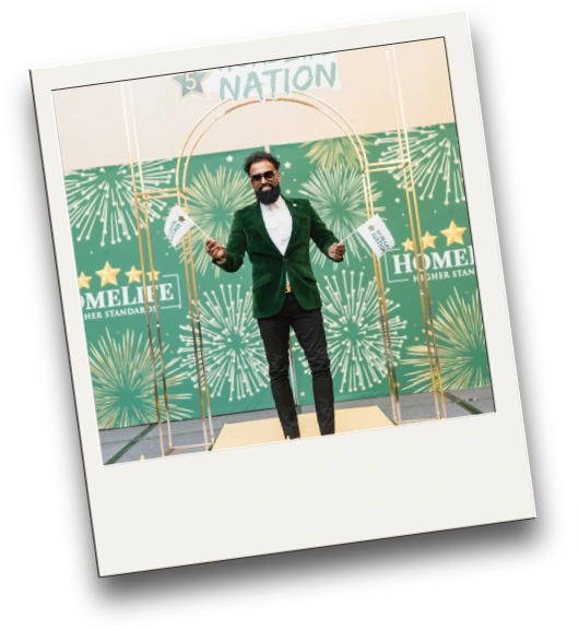 A HomeLife Nation member at a Five Star event